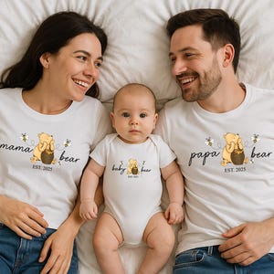 Custom Papa Bear Shirts, Family Bear Matching Shirt, Cute Baby Bear Onesie, Baby Shower Shirts for New Mom and Dad, Daddy and Me Outfits