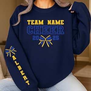 Custom Cheer Team Sweatshirt, Personalized Team Cheerleader Hoodie, Cheer Mom Sweater, Mascot Sweatshirt for Competition,Football Spirit Tee