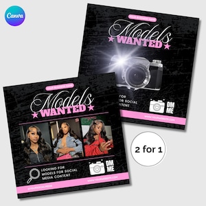 Models Wanted Flyer Template: DIY Beauty Brand Instagram Post (Canva Editable, 2 for 1)