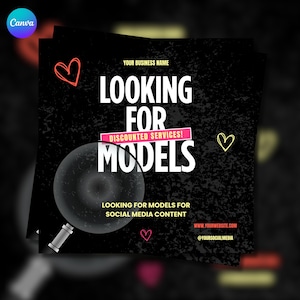 Looking For Models Tropical Flyer Template: DIY Canva Instagram Post