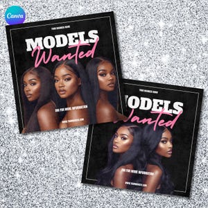 Models Wanted Flyer Templates for Canva: Beauty Brand Instagram Post (Digital Download)
