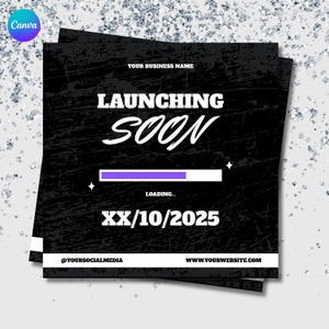 Launching Soon Loading Flyer Template for Canva | DIY Business Launch Announcement for Hair, Lash, Nails and More | Beauty Business