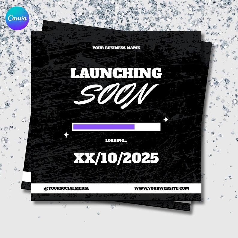 Launching Soon Loading Flyer Template for Canva | DIY Business Launch ...