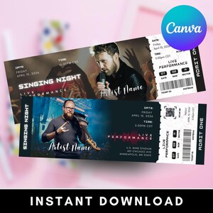 Personalized Concert Ticket Template | Printable Souvenir (Canva Editable, Digital Download)