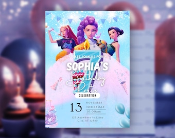 KPop Demon Hunters Birthday Invitation | Editable Anime Party (Canva Template Download)