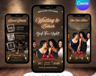 Waiting to Exhale Game Night uitnodiging, film leuke Girls Night Games uitnodigen, dames feestartikelen, 30e 40e verjaardag vrouwen digitale Evite