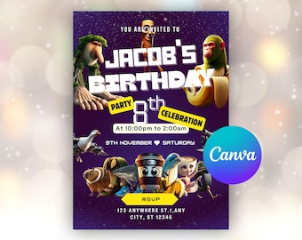 Italienische Brainrot Meme Geburtstagseinladung | Bearbeitbare Canva Vorlage (Digital)