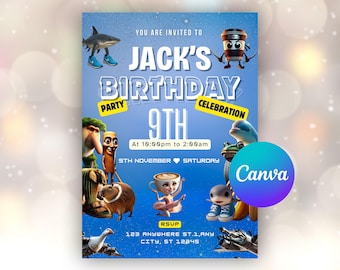 Italienische Brainrot Meme Geburtstagseinladung | Lustige Partyeinladung (Printable PDF)