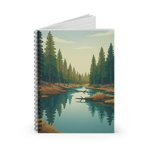 Nature Inspired Spiral Notebook Forest Journal Hiking Gift Eco-Friendly Stationery Travel Diary Nature Lover&#39;s Gift
