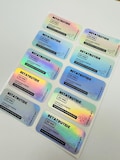 Holographic Peptide Vial Labels | Holographic Stickers for 3mL, 5mL Vials | 1.5"x0.75"|Price for every 10 labels product logo