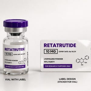 Peptide Vial Labels  1.5"x0.75" | Waterproof Custom Labels for 3mL & 5mL Vials | Durable Oil-Proof Lab Style Stickers