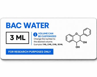 Custom Bac Water Vial Labels