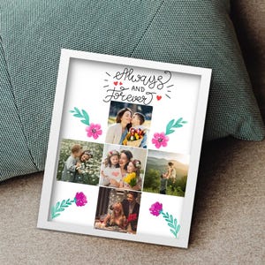 Marco digital "Siempre y para siempre" / Deseos de amor y amistad para siempre / Regalo editable en Canva para hermanas, amigas y padres