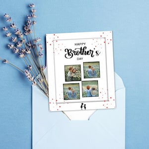 Marco de fotos editable para el Día del Hermano / Tarjeta digital para hermano y hermana / Plantilla de Canva para hermanos / Descarga instantánea