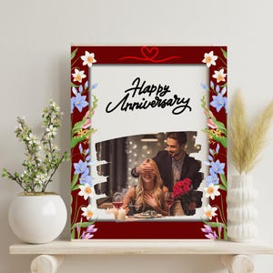 Digitale jubileumkaart | Bewerkbare canvas liefdeslijst | Romantisch cadeau voor echtgenoot | Sjabloon fotowensen stel