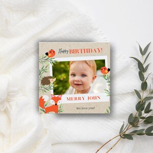 Baby-Geburtstags-Wunsch-Rahmen | Personalisiertes digitales Geschenk für Lil One | Bearbeitbare Canva Vorlage | Erster Geburtstags-Fotorahmen