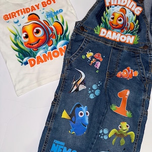 Custom Finding Nemo Birthday Outfit – Personalized Ocean Party Shirt & Tutu/Shorts for Toddler Boys and Girls