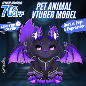 Custom Animal Vtuber Mascot: L2D Model with Expressions