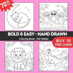 Páginas para colorear personalizadas, atrevidas y fáciles para niños y adultos para KDP, página para colorear, libro para colorear imprimible, regalo para niños, libro para colorear