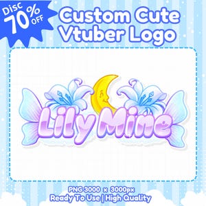 Personalisiertes Vtuber Logo | Vtuber Logo, Benutzerdefiniertes VTuber Logo Kommision, Süßes Vtuber Logo, Kawaii Logo, PNGTuber Logo für Twitch, Discord