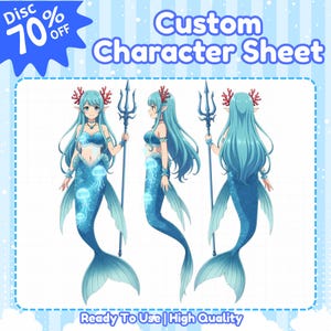 Custom Character Reference Sheet For Your Avatar | Custom Reference Sheet | Anime Reference Sheet | Character Sheet | Vtuber Reference Sheet