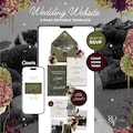 Olive Green & Burgundy Floral Wedding Website Template with RSVP: Editable Canva Design (Digital Download) product logo