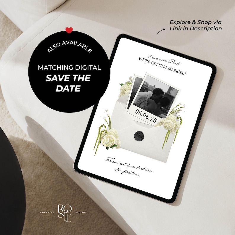 Ivory, Green & Black Floral Wedding Website Template with RSVP: Editable Canva Design (Digital Download) image 11