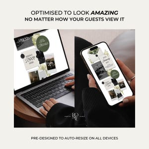 Ivory, Green & Black Floral Wedding Website Template with RSVP: Editable Canva Design (Digital Download) image 9