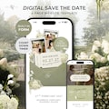 Sage Floral Save the Date Website with RSVP\/Details: Canva Digital Invitation Template (Digital Download) product logo