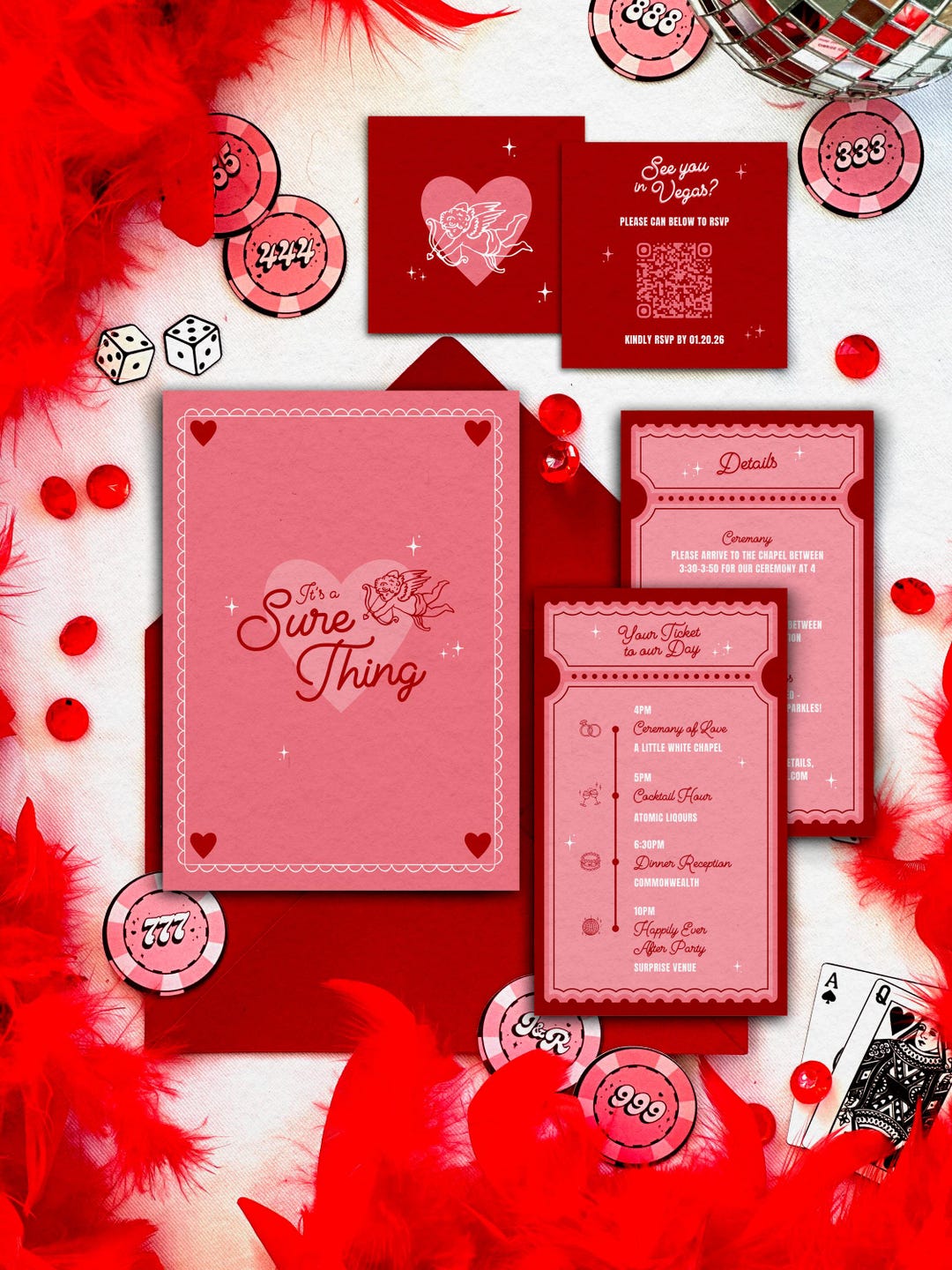 Normal Invetation Card Vegas Wedding Invitation Suite Designs: Sure Thing Chapel Theme (DIY ...