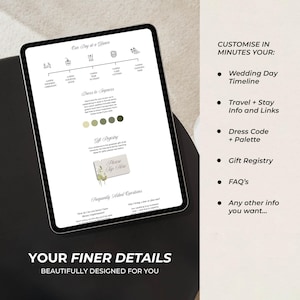 Sage Green & Ivory Floral Wedding Website Template with RSVP: Editable Canva Design (Digital Download) image 5
