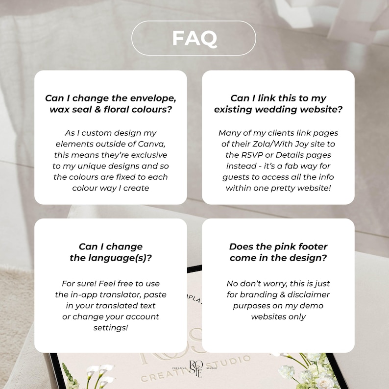 Sage Green & Ivory Floral Wedding Website Template with RSVP: Editable Canva Design (Digital Download) image 12