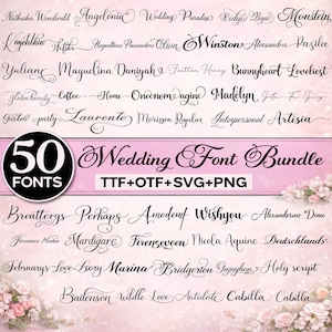 Wedding Font, Calligraphy Fonts, Invitations, Procreate Fonts, Cursive Handwriting Font, Handwritten Font,  Crafting Fonts, Canva Fonts,