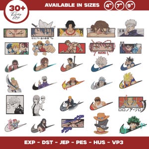 Może przedstawiać: Kolekcja haftowanych naszywek z różnymi postaciami i wzorami z anime. Dostępne w rozmiarach 10 cm, 18 cm i 23 cm. Naszywki przedstawiają postacie z popularnych serii anime, w różnych kolorach i stylach.