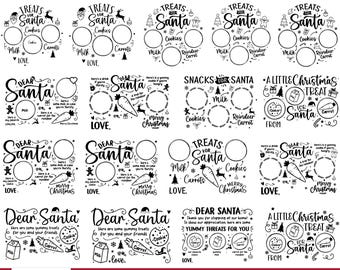 Dear Santa Tray Svg Bundle, Christmas Svg, Santa Tray Svg, Santa Plate Svg, Santa Milk Cookies Svg, Cookies for Santa Svg, carrot Svg Cricut