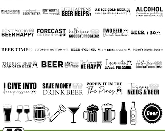 ボトルオープナーSVG、ビールに関する名言SVG、ビールグラスSVG、アルコールに関する名言SVG、面白いビールの格言SVG、ビールSVGバンドル、ボトルキャップオープナー、Cricutファイル