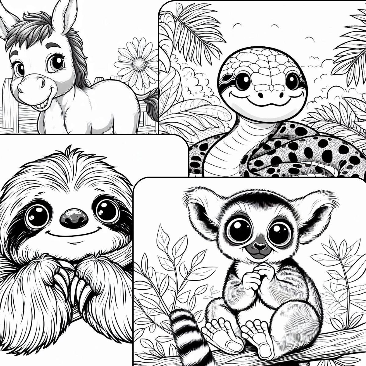 100 Printable Coloring Pages for Kids & Adults | Digital Download | Fun ...