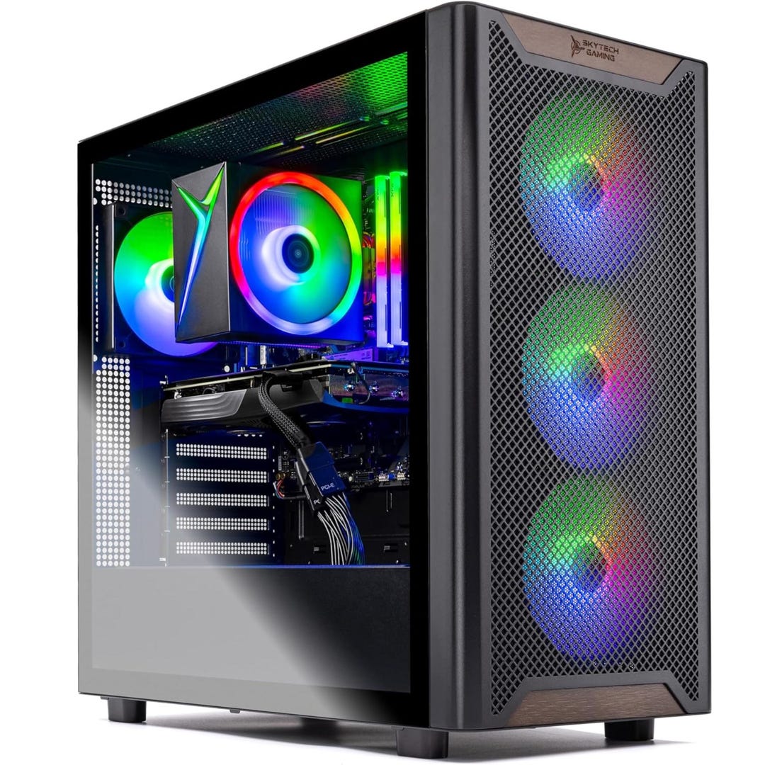 RGB Gaming PC Case With Tempered Glass and Enhanced Airflow- Mid-tower ...
