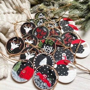 Mini wood slice christmas ornaments