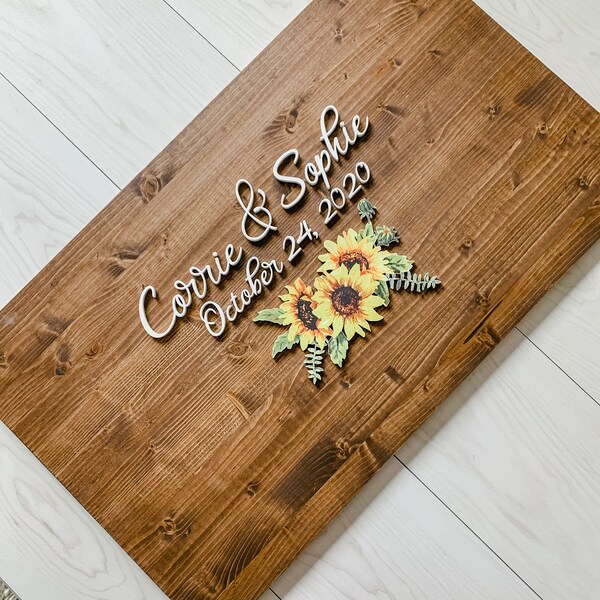 Sunflower Guest Book Etsy