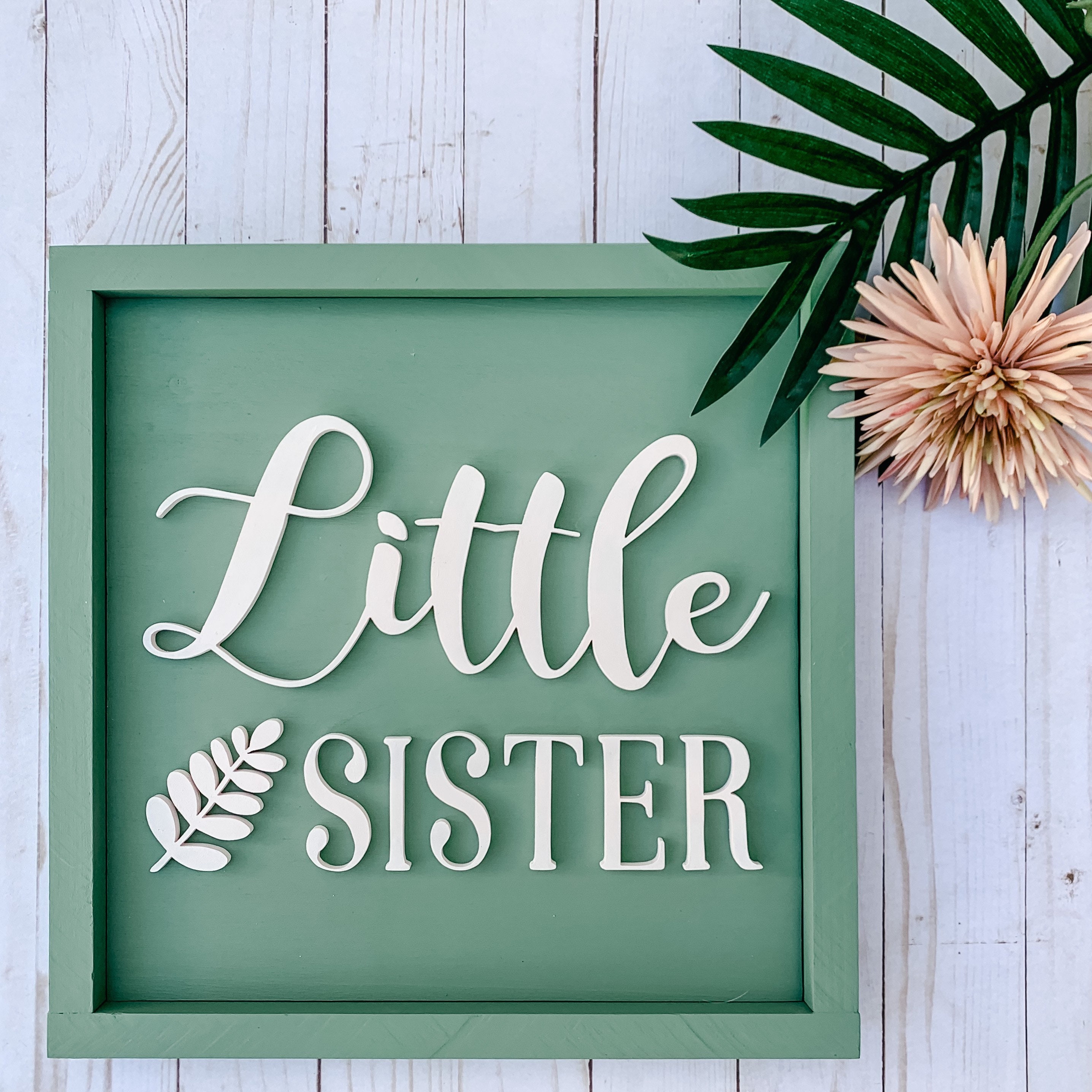 Little sister wood sign / 3d sister sign | Etsy