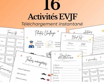 Printable bachelorette party games - Pack of 16 bachelorette party games in French - bachelorette party games - wedding games - bachelorette party entertainment - cocktail