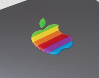 アップル　巨大ステッカー Apple - 未使用 レア 旧ロゴ アップル レインボー ステッカー