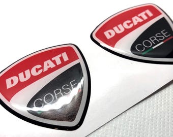 Adesivi in gel 3D bombati Ducati Corse: Decalcomanie per moto (confezione da 2, 48 x 50 mm)