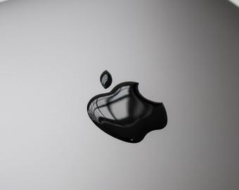 3Dドーム型Appleロゴステッカー：シルバーマットビニールデカール