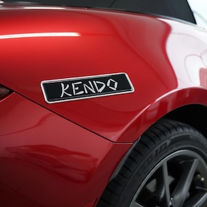 Mazda MX-5 Kendo 3D Domed Gel Sticker: Chrome Black Automotive Decal (104x27mm)