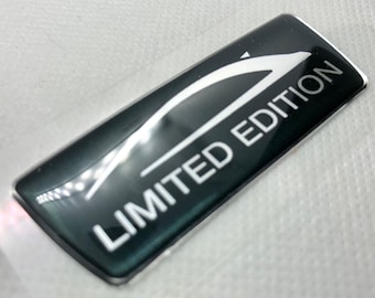 Opel Corsa Limited Edition 3D Domed Gel Stickers (2-Pack) - Chrome Black Decals 63x25mm