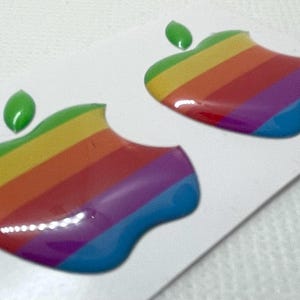 Stickers met 3D-koepelvormig Apple-logo (2 stuks) - 35 x 30 mm technische stickers
