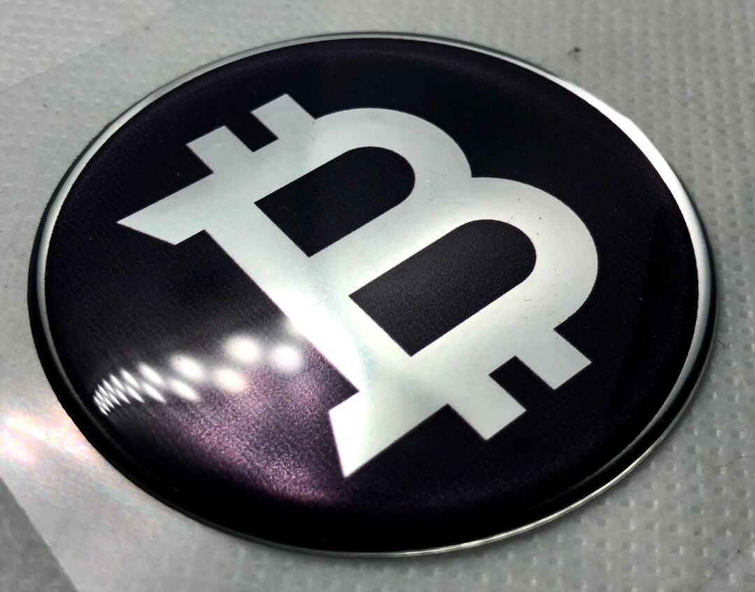 3D Domed Bitcoin Logo Sticker: Silver & Black Crypto Emblem (50mm Decal) -  Etsy Israel