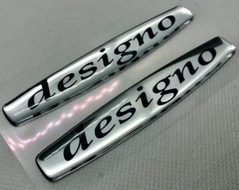 DESIGNO Chrome/Gold 70/100mm Logo 3D Domed Gel Sticker Car Emblem
